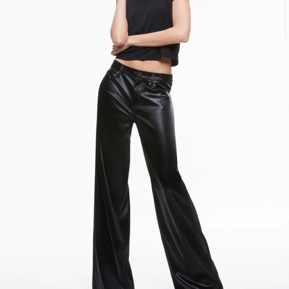 Alice and Olivia Trish Shiny Leather Pant
